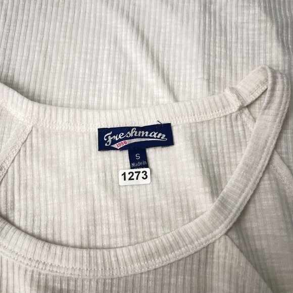 Freshman Rib Racerback Halter Tank Top Lightweight Sleeveless Gauze White Small - Picture 5 of 10